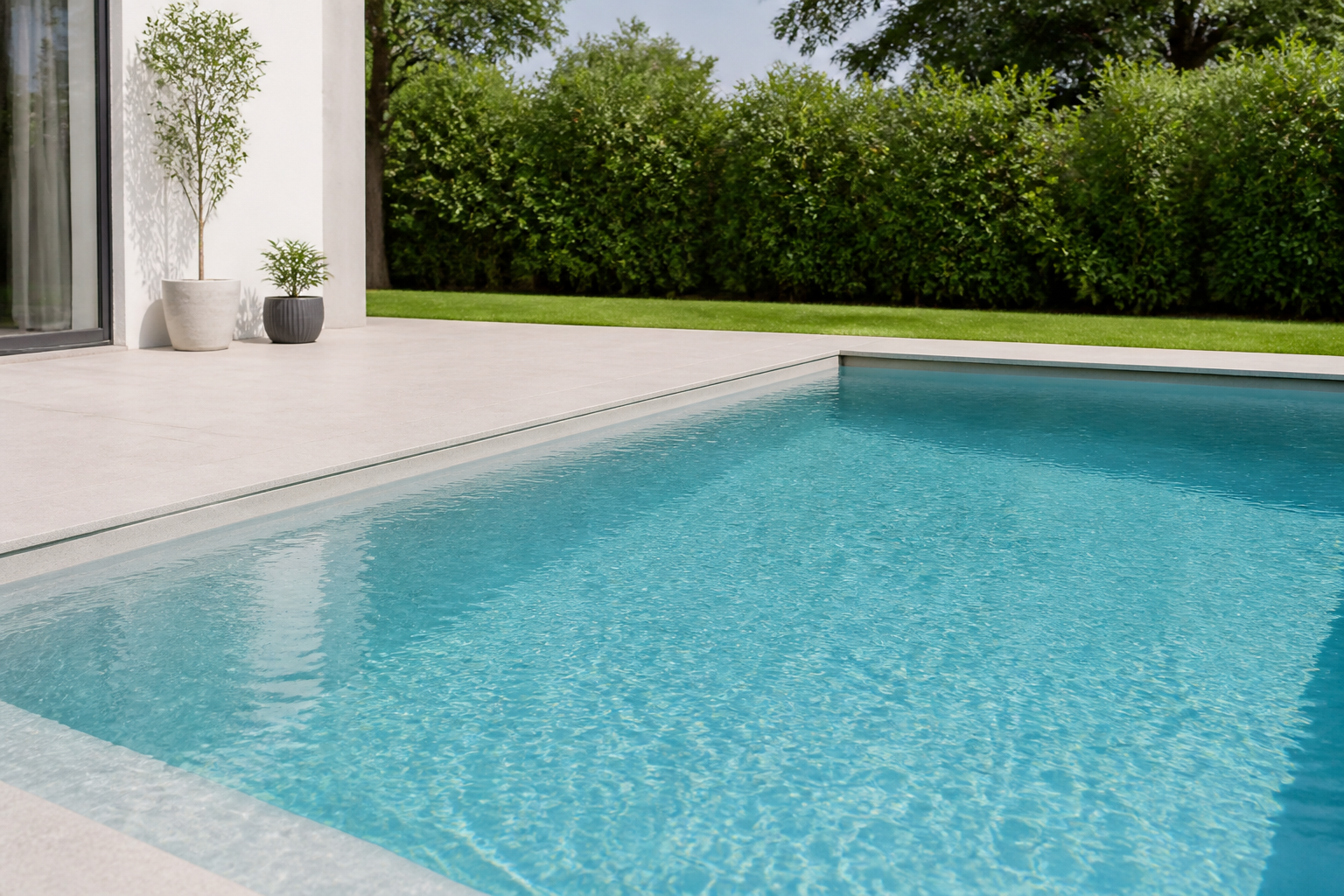 Acqua di piscina illuminata dalla luce naturale